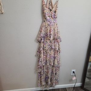Rosana Floral Tiered Ruffle Maxi Dress | sdr.com.ec